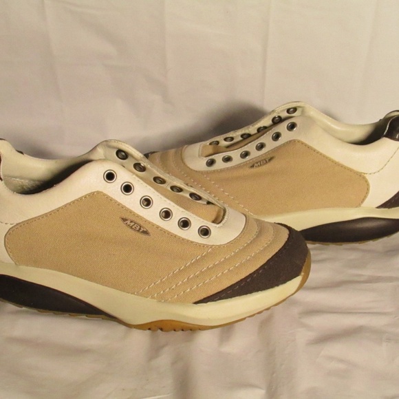 MBT Cream and Brown Women's Sneakers - Picture 4 of 8